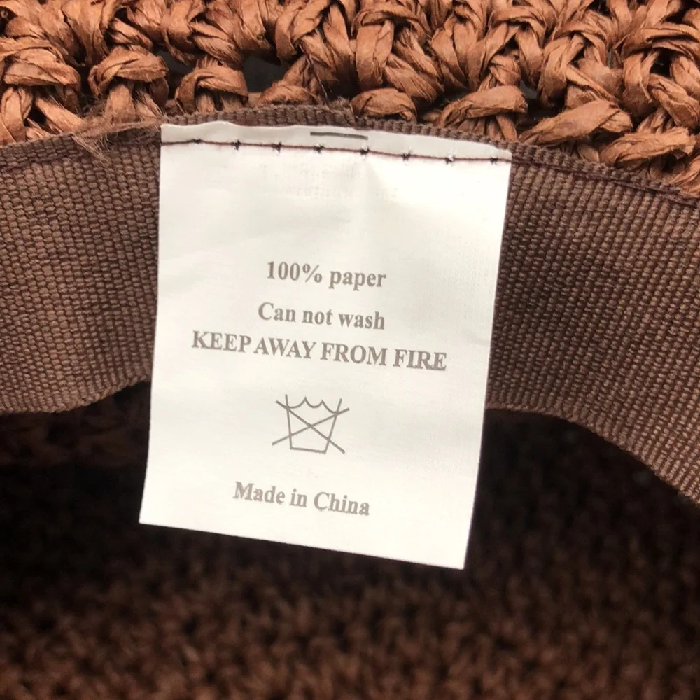 NWT! - Wide Brim Foldable Paper Straw Sun Hat - Picture 5 of 6